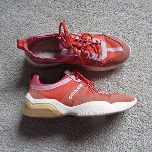 Coach women's citysole G5046 orange/coral red/white runner/sneakers/shoes size 7